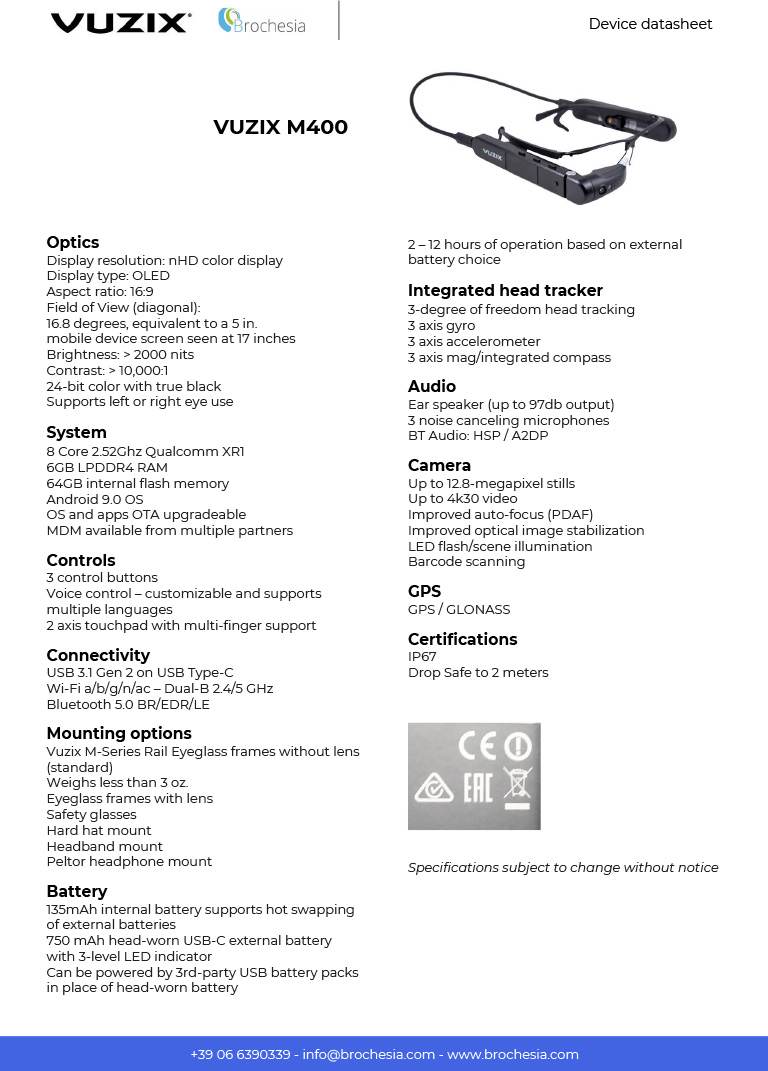 Datasheet Vuzix M400