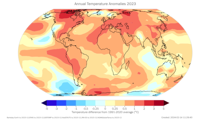 anomalie temperatura stato del clima globale nel 2023